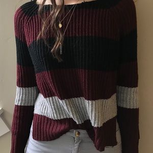 Striped knit sweater